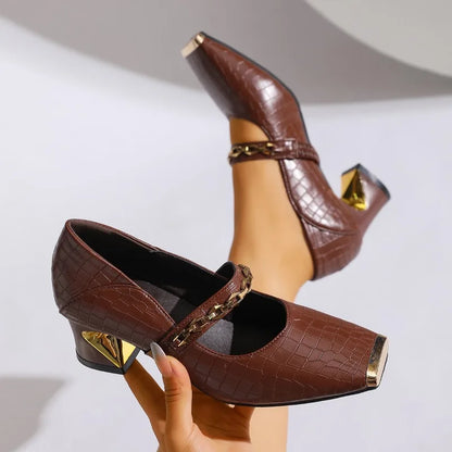 Mary Jane Architectural Block Heel