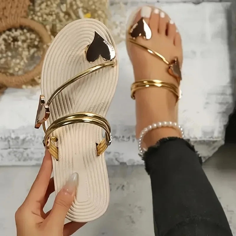Valentina Heart-Charm Flat