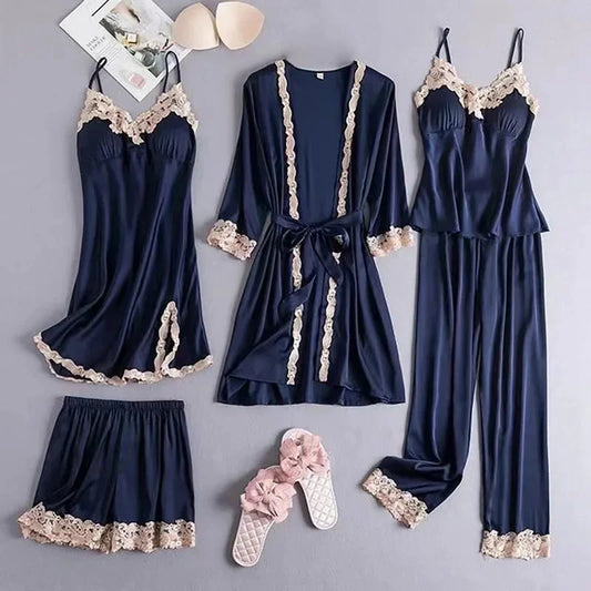 Noirlace 5 PC Satin Set