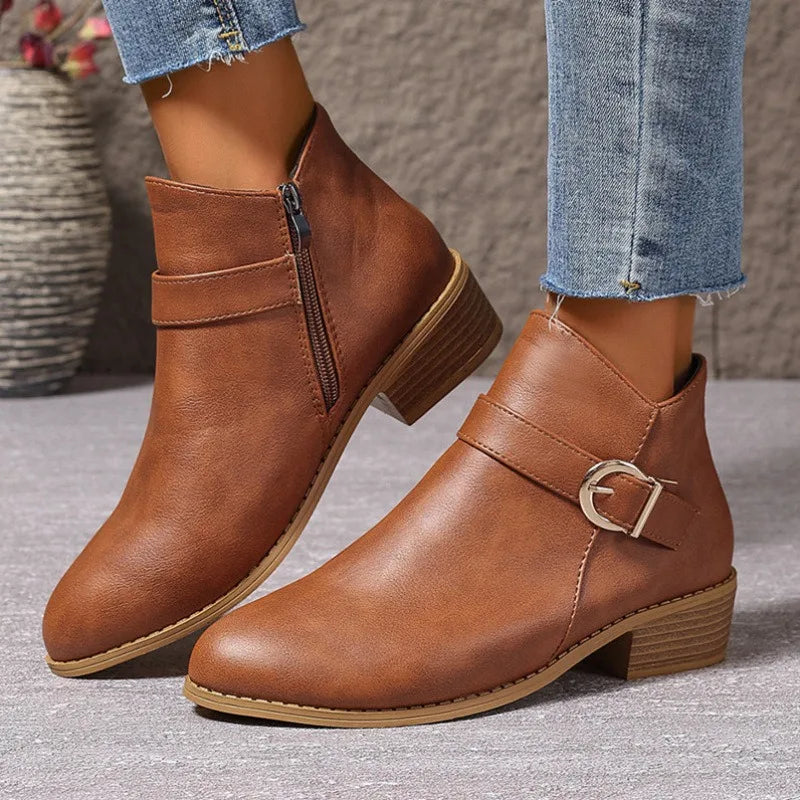 Greenwich Stacked-Heel Ankle Boot