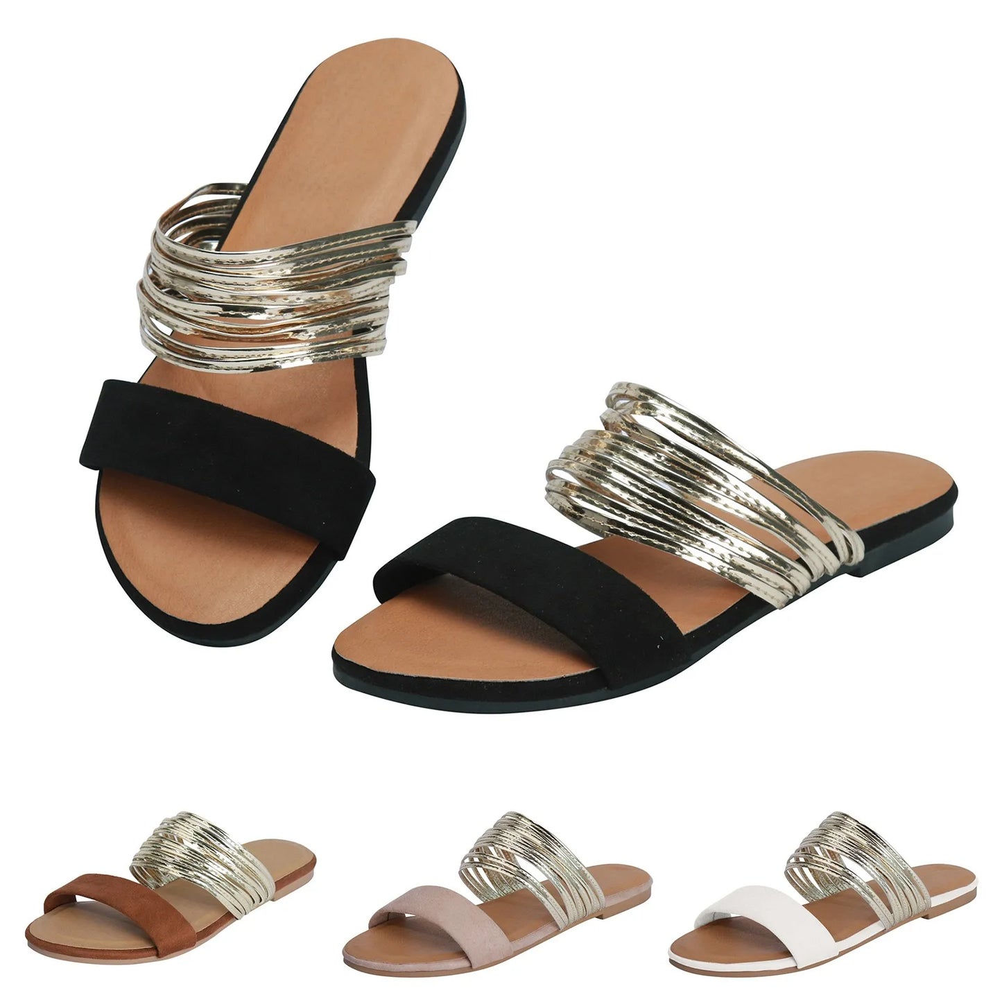 Aurelia Multi-Strap Slide Sandal