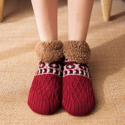 Fair Isle Fleece Slipper Sock
