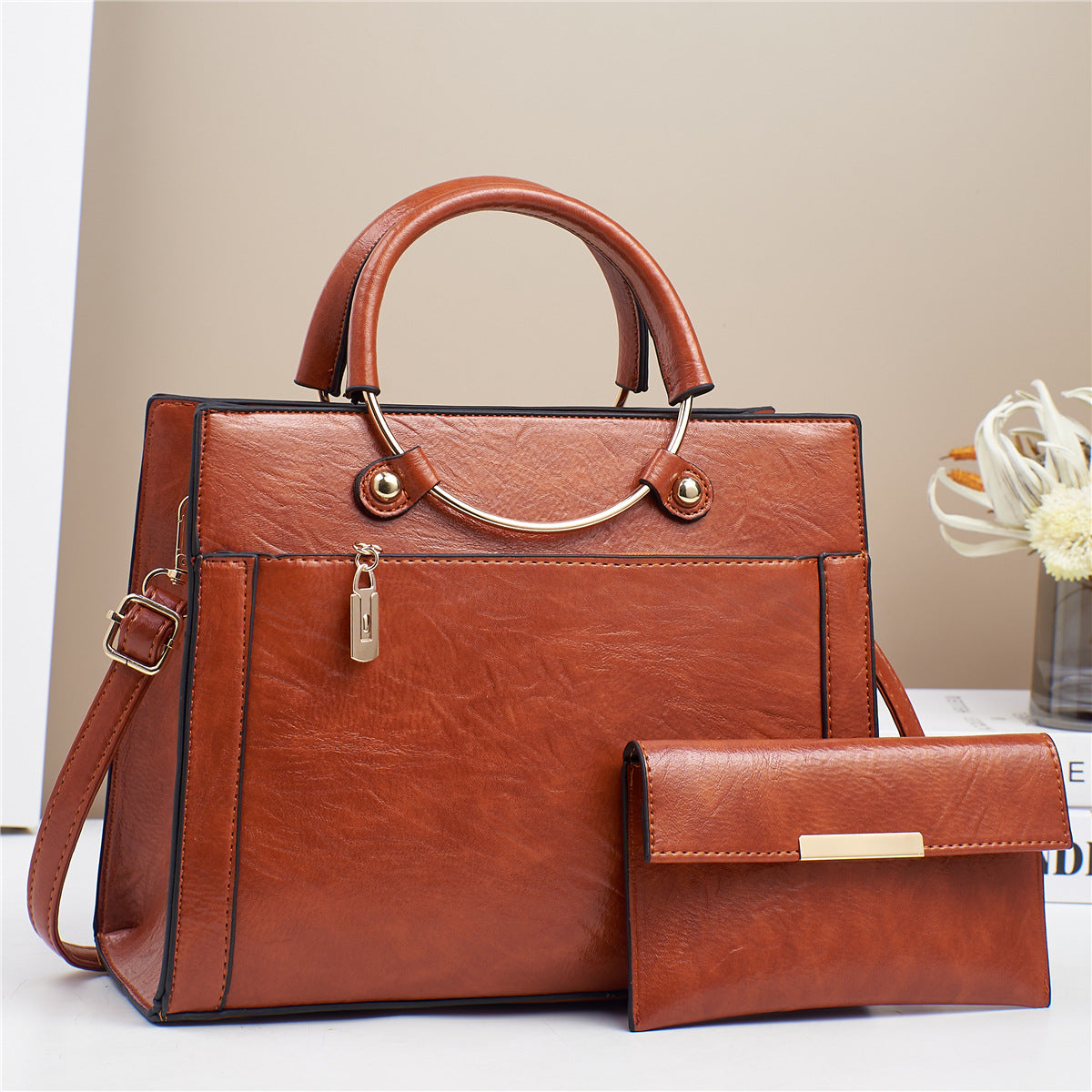 Structured Tote & Wallet Set