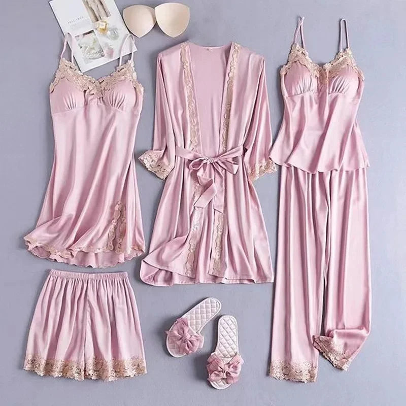 Noirlace 5 PC Satin Set