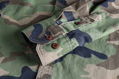Woodland Camouflage Button-Front Jacket