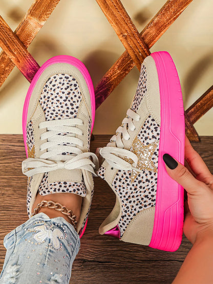 Maison Leopard Gold-Star Low-Top