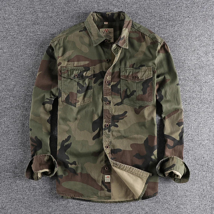 Woodland Camouflage Button-Front Jacket