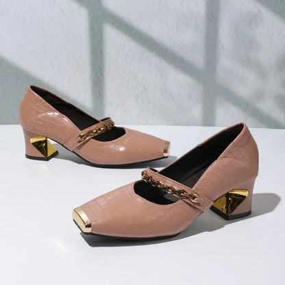 Mary Jane Architectural Block Heel