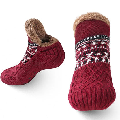 Fair Isle Fleece Slipper Sock