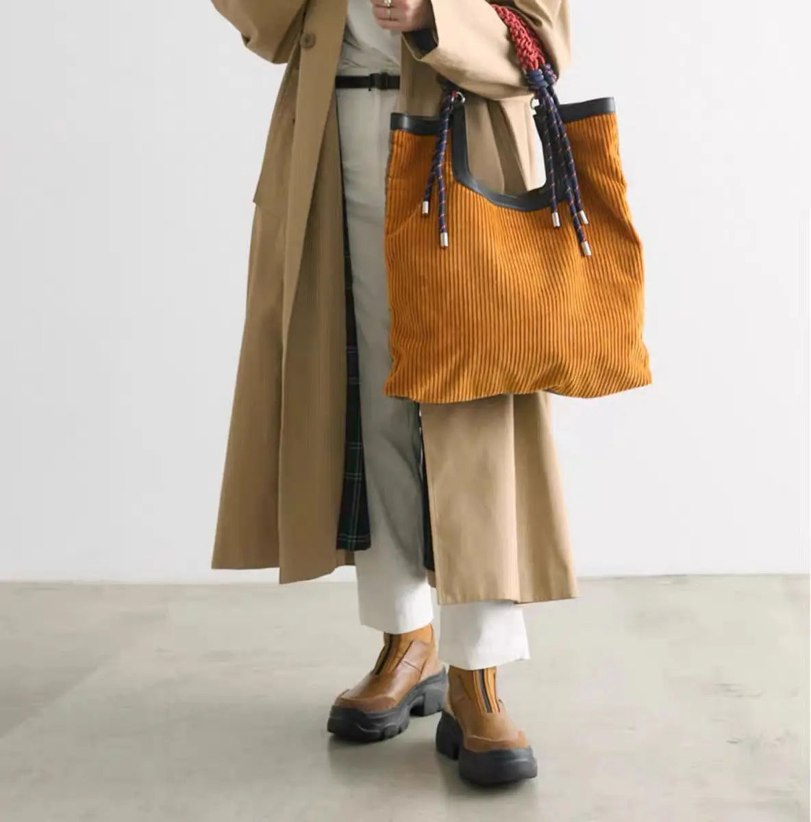 Woven-Strap Cord Tote