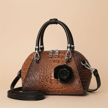 Crocodile Embossed Dome Satchel