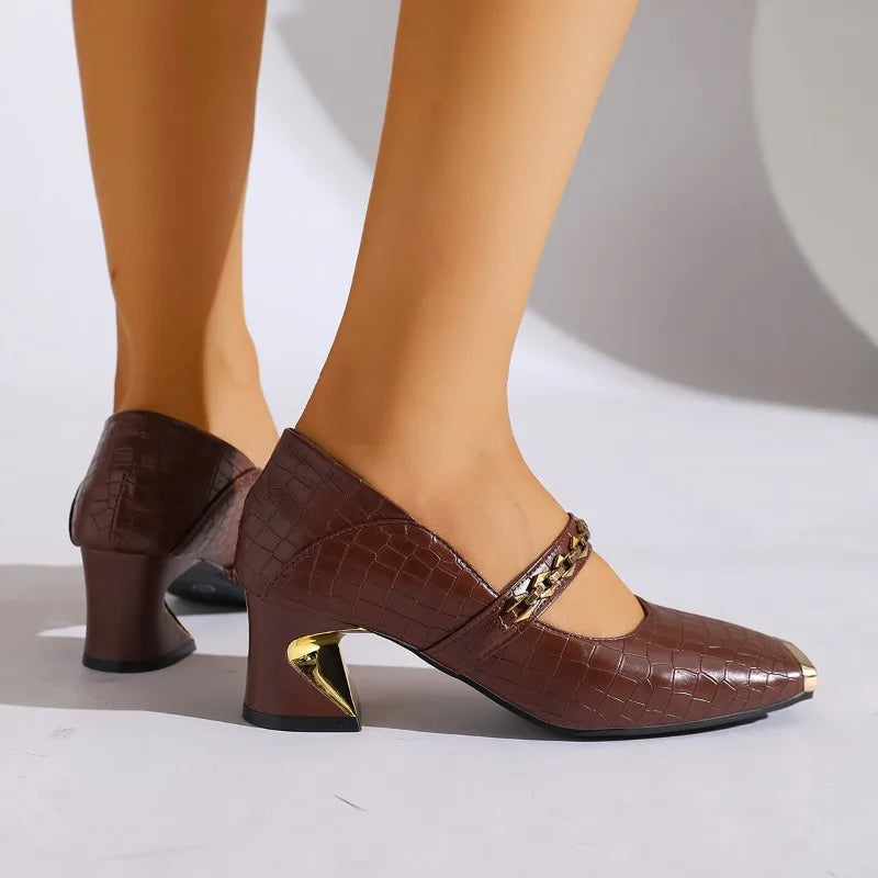 Mary Jane Architectural Block Heel