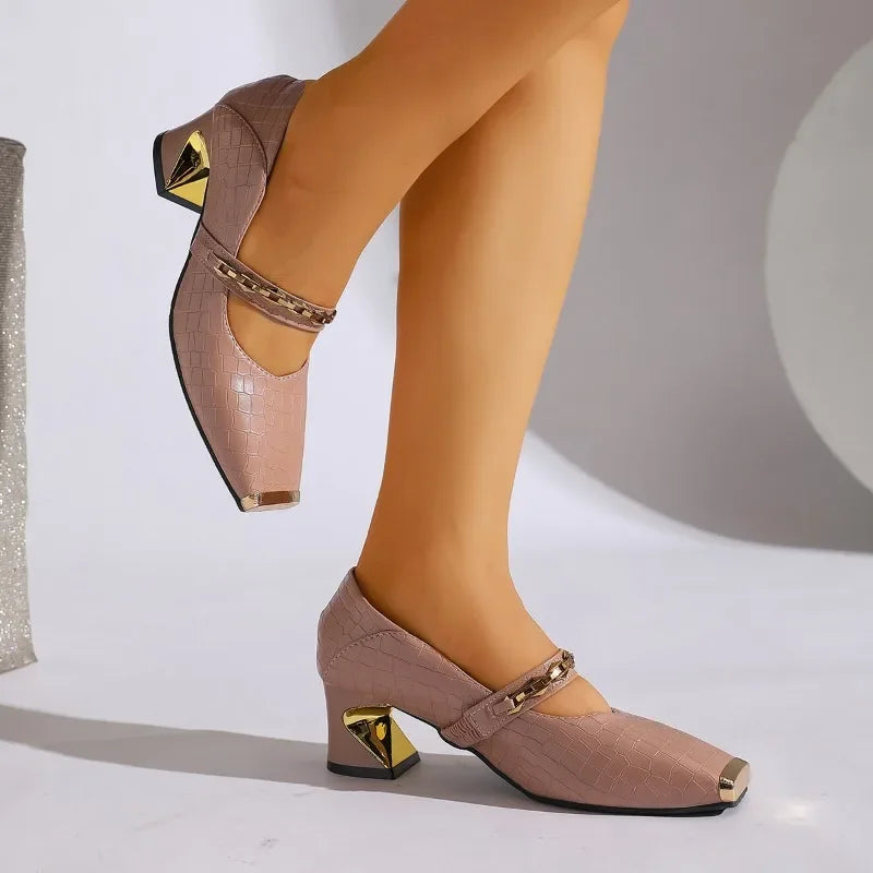 Mary Jane Architectural Block Heel