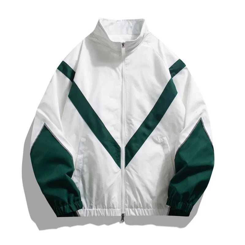 Geometric Colorblock Windbreaker