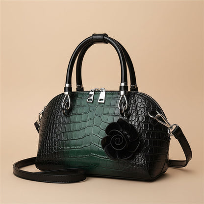 Crocodile Embossed Dome Satchel