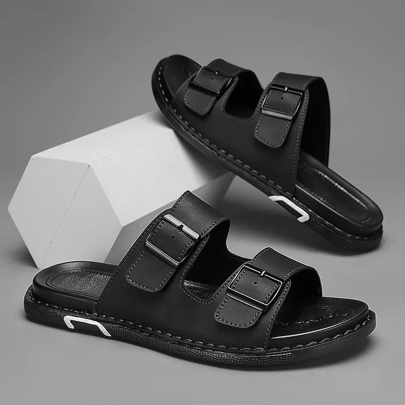 Saddle-Stitch Dual-Buckle Slide