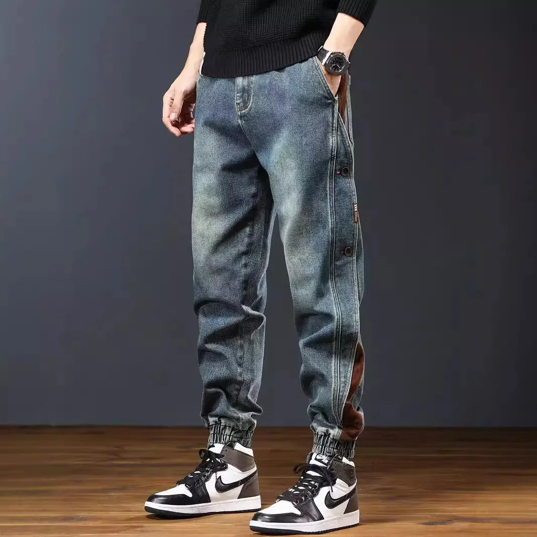 Kessler Contrast-Panel Denim Jogger