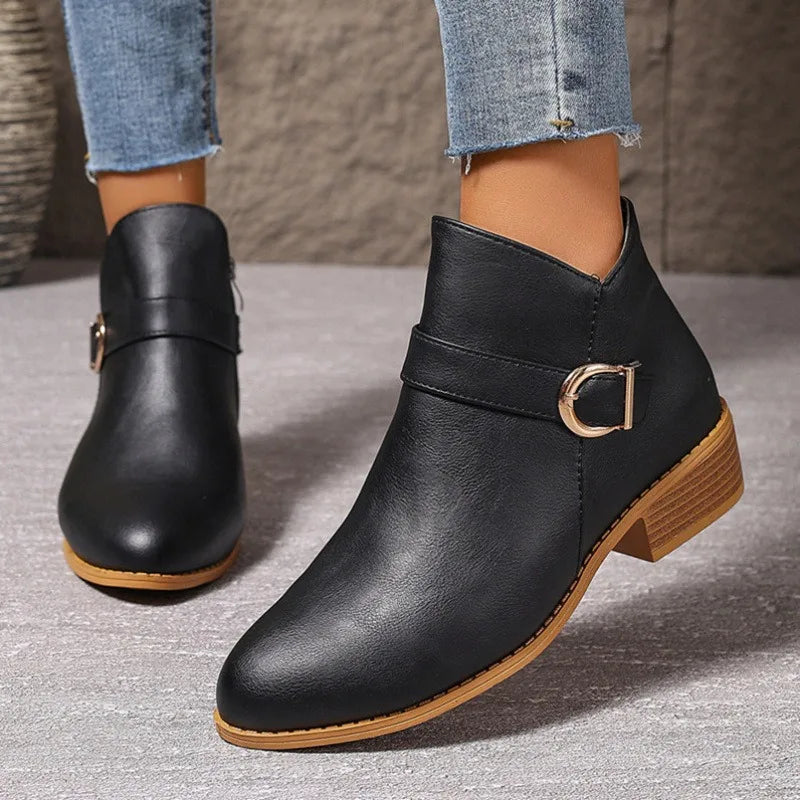 Greenwich Stacked-Heel Ankle Boot