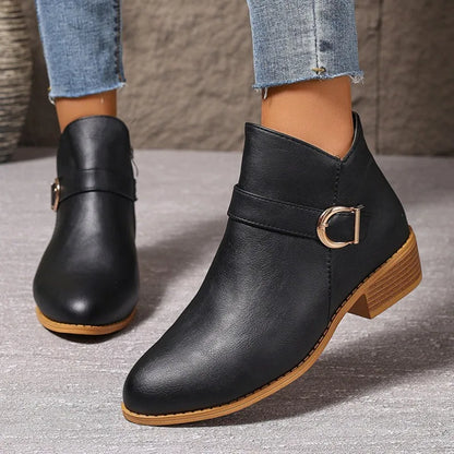 Greenwich Stacked-Heel Ankle Boot