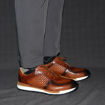 Intrecciato Genuine Leather Sneakers