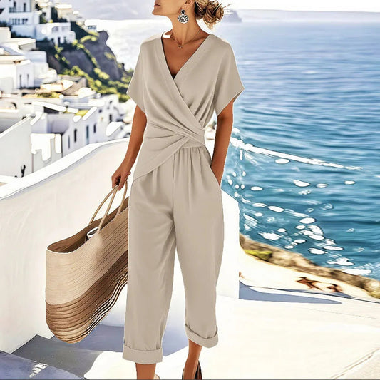 Santorini Wrap-Front Jumpsuit