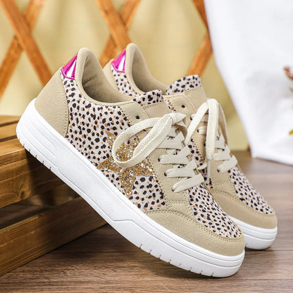 Maison Leopard Gold-Star Low-Top