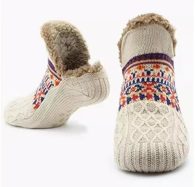 Fair Isle Fleece Slipper Sock