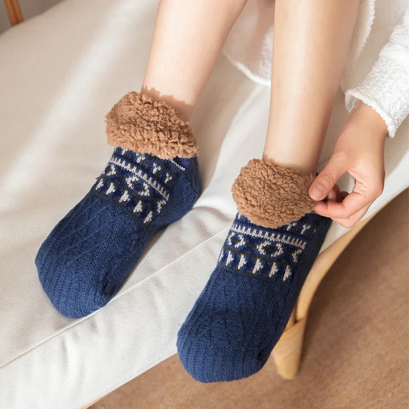 Fair Isle Fleece Slipper Sock