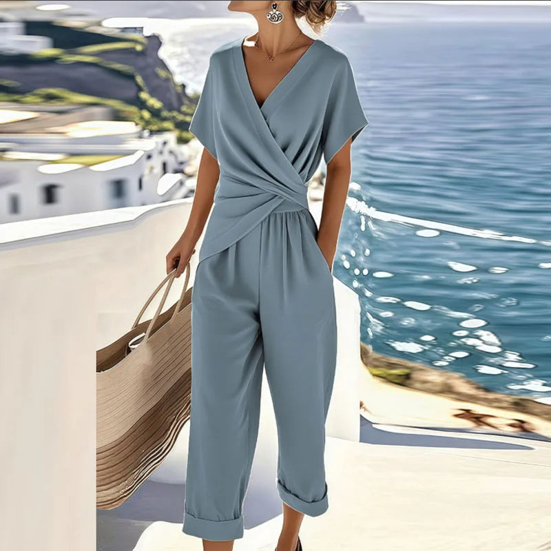 Santorini Wrap-Front Jumpsuit