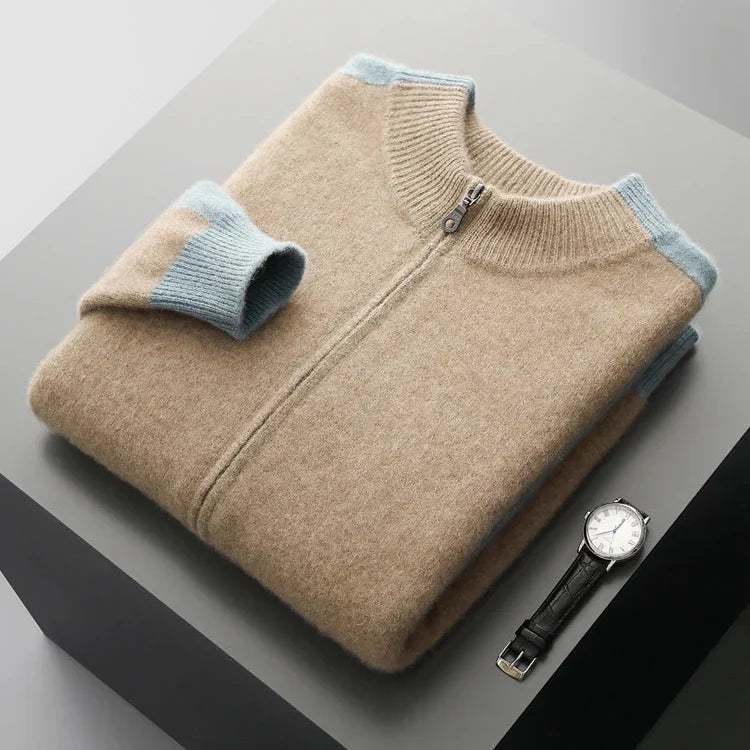Wynter Striped-Sleeve Cashmere Jacket