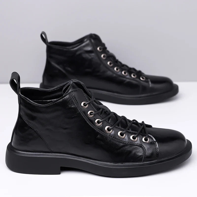 Umber Distressed Heritage Lace-Up Boots