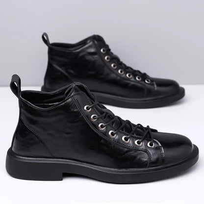 Umber Distressed Heritage Lace-Up Boots
