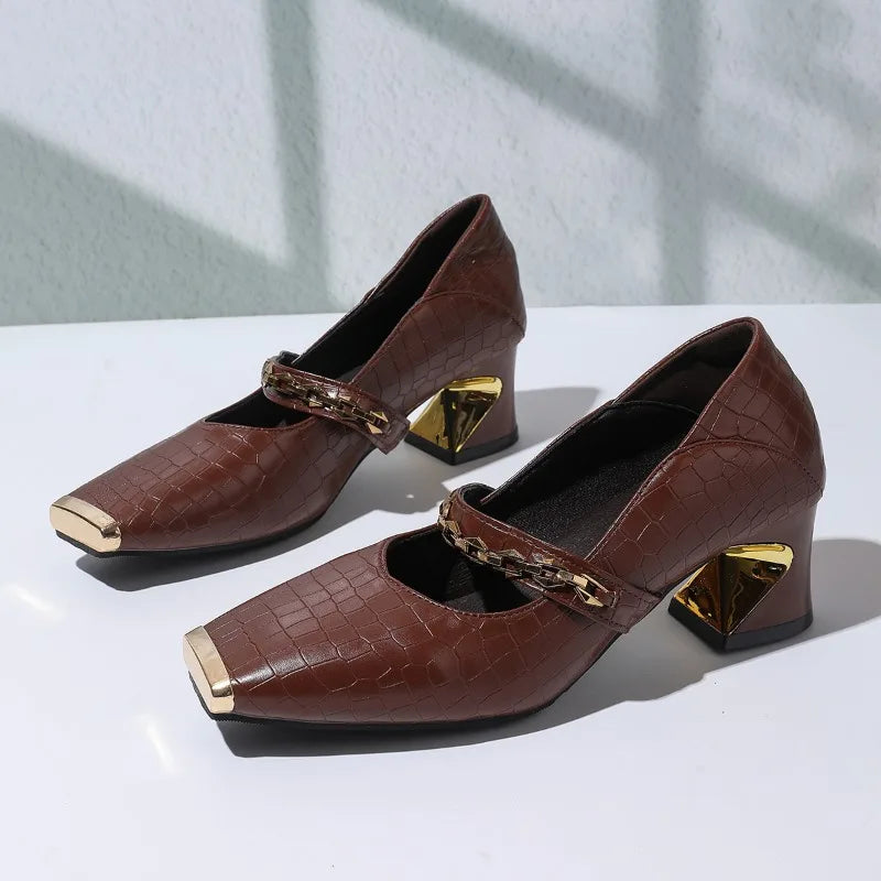 Mary Jane Architectural Block Heel