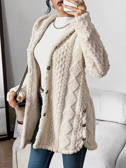 Cloudweight Cable-Knit Fleece Cardigan