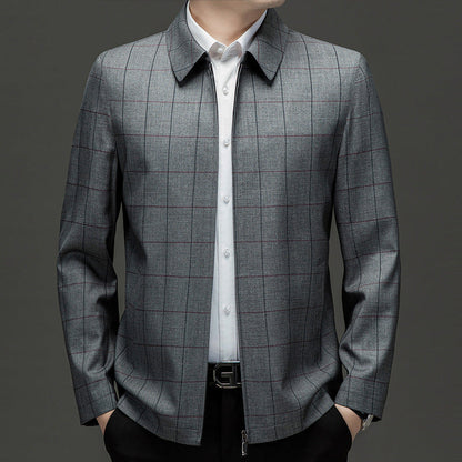 Architectural Check Collar Jacket