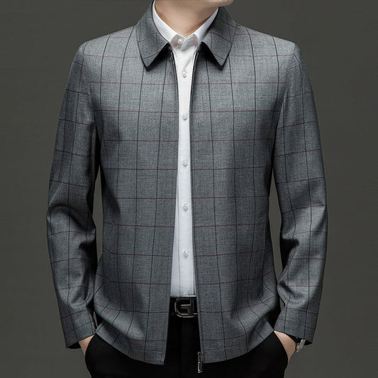Architectural Check Collar Jacket