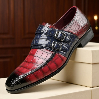 Valmoretti Double-Monk Croc Loafers