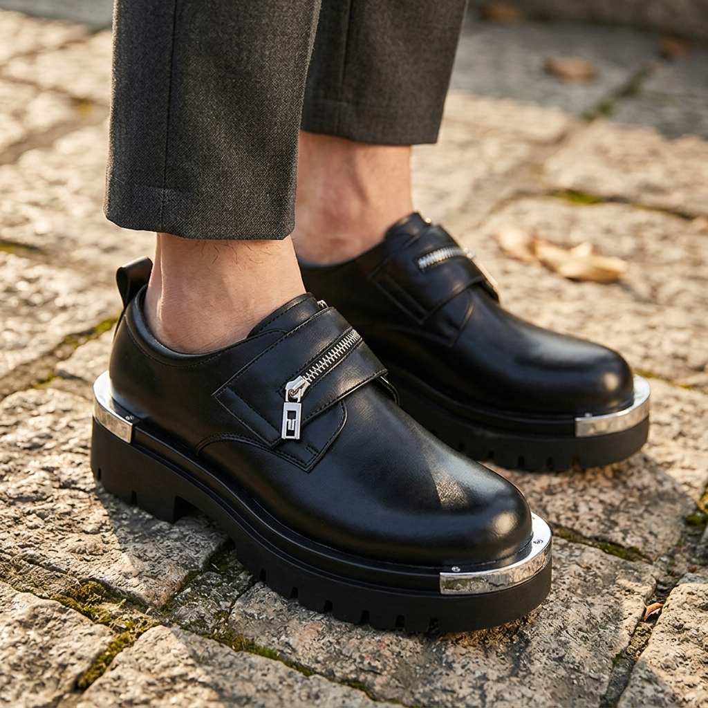 Foundry Zip-Strap Platform Loafer