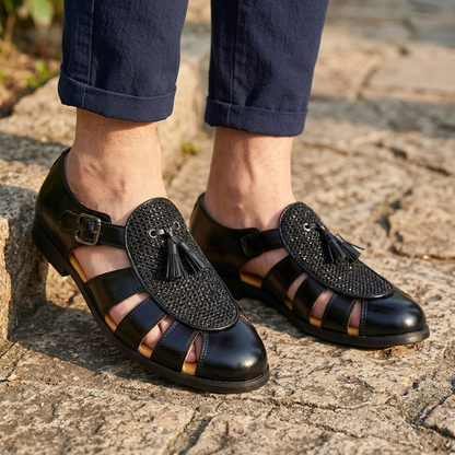 Positano Woven Tassel Sandals