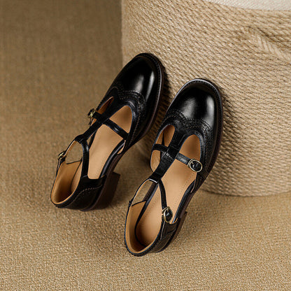 Sienna Burnished Brogue T-Bar