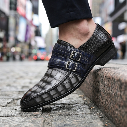 Valmoretti Double-Monk Croc Loafers