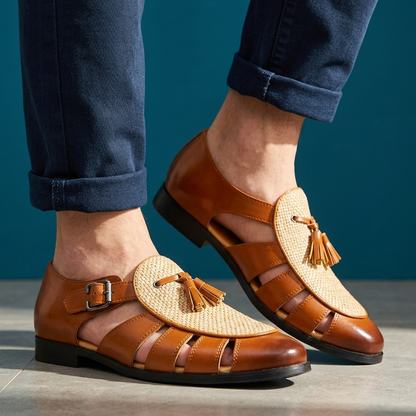 Positano Woven Tassel Sandals