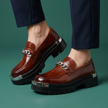 Kingsley Chain-Trim Platform Loafer