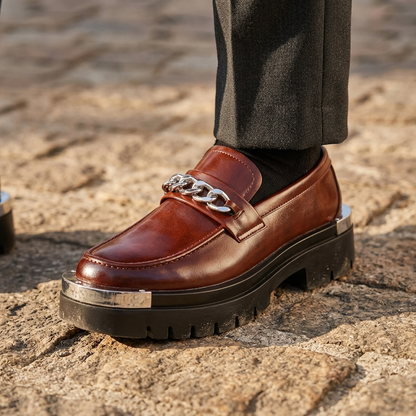 Kingsley Chain-Trim Platform Loafer
