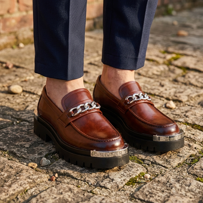 Kingsley Chain-Trim Platform Loafer