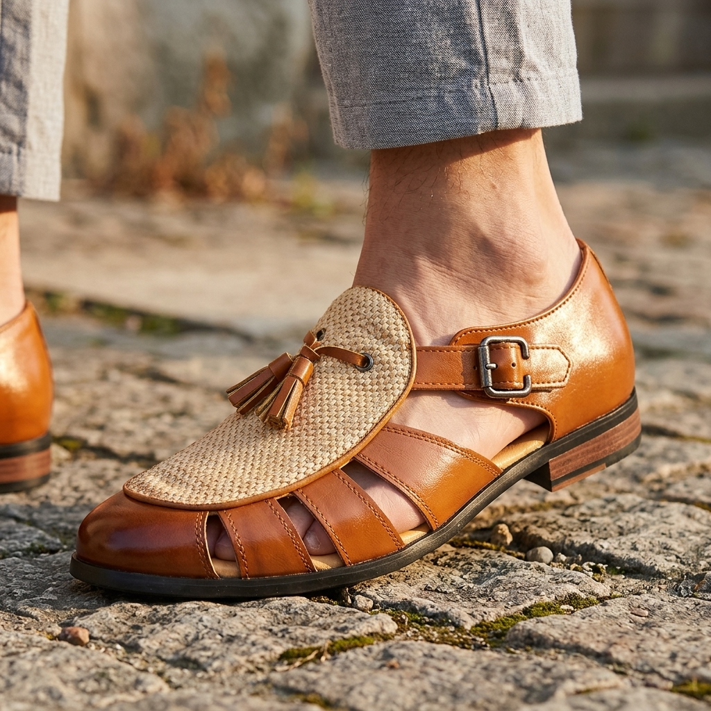 Positano Woven Tassel Sandals