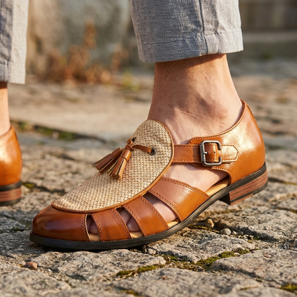 Positano Woven Tassel Sandals