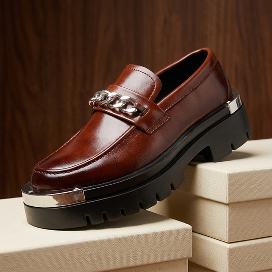 Kingsley Chain-Trim Platform Loafer
