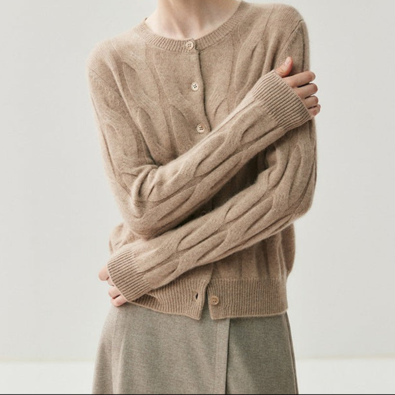 Marina Textured Cashmere Cardigan