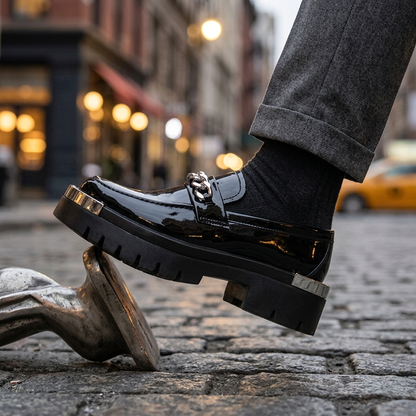 Kingsley Chain-Trim Platform Loafer
